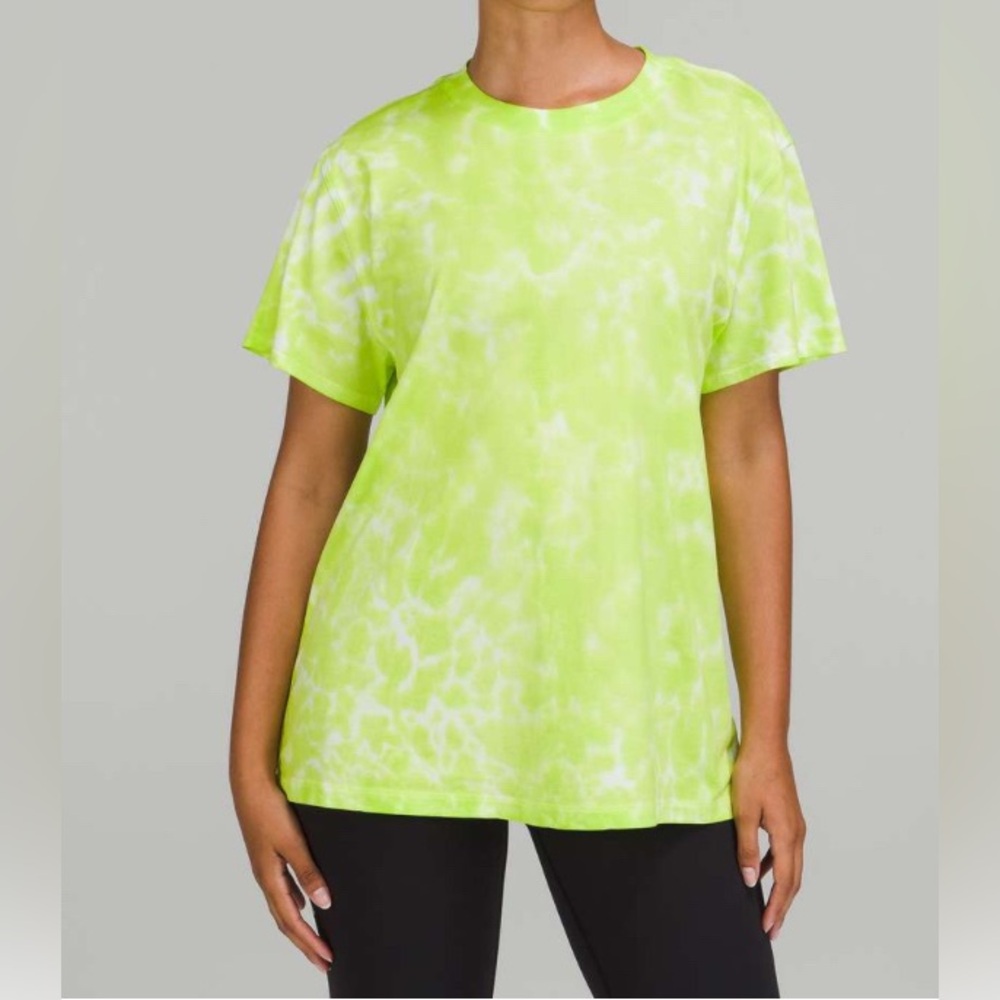 NWOT Lululemon All Yours Cotton T-Shirt Tie Dye Marmoleado Tie Dye Eccentri Lime